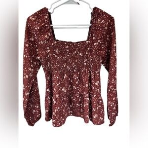 Paper Crane Rust Floral Top